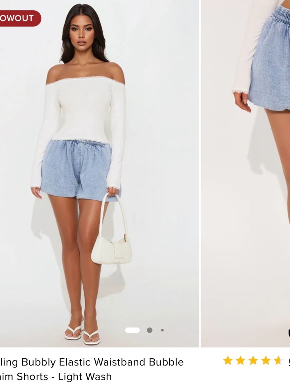 Fashion Nova Light Wash Bubble Denim Shorts